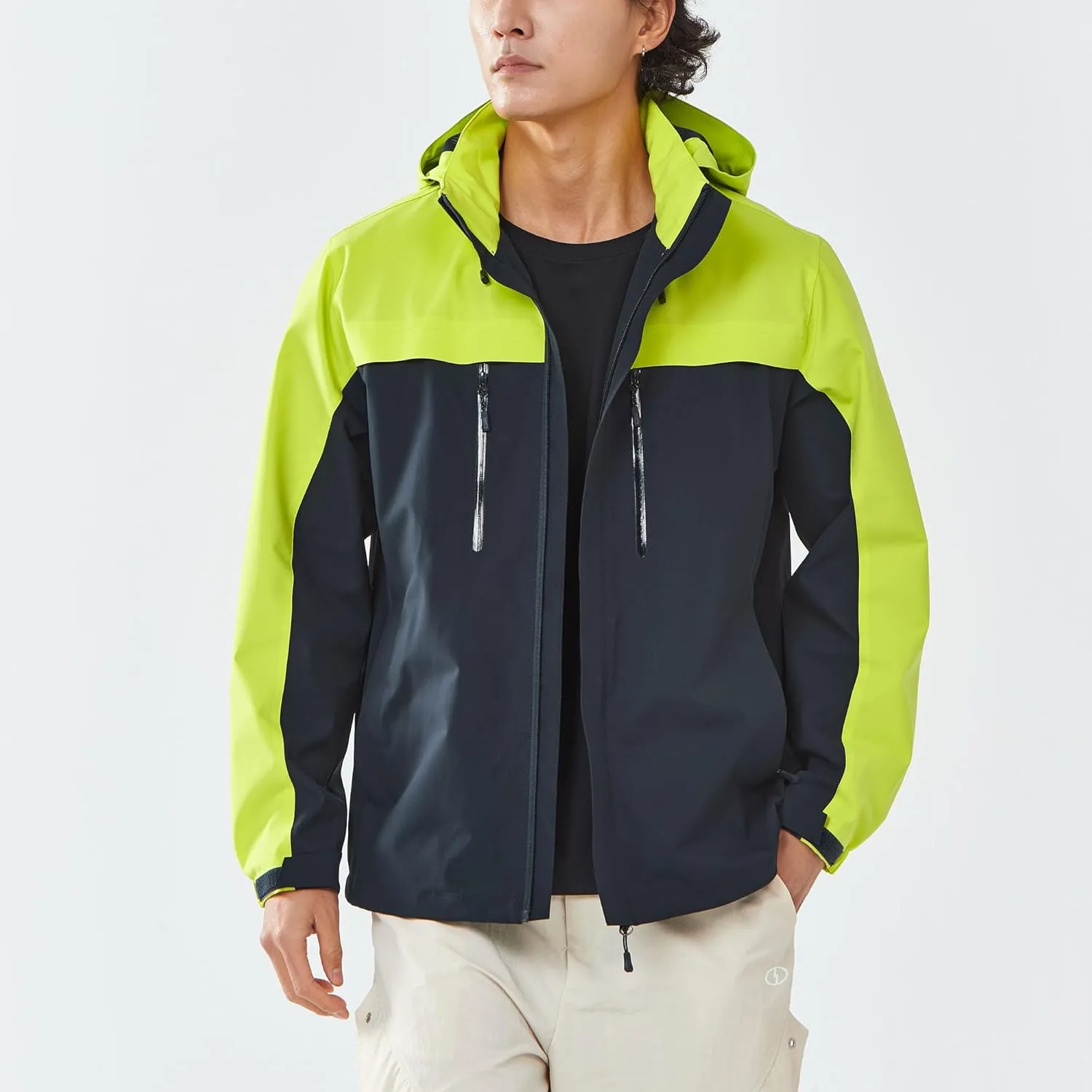 Men's Jacket with Hood Waterproof Windbreaker Lightweight Rainproof Jacket