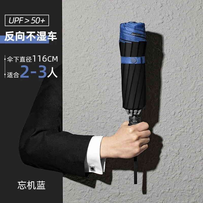 Men’s Large Folding Automatic Umbrella  UV & Windproof