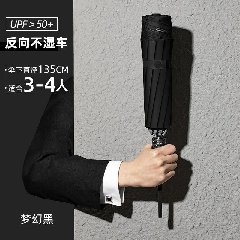 Men’s Large Folding Automatic Umbrella  UV & Windproof