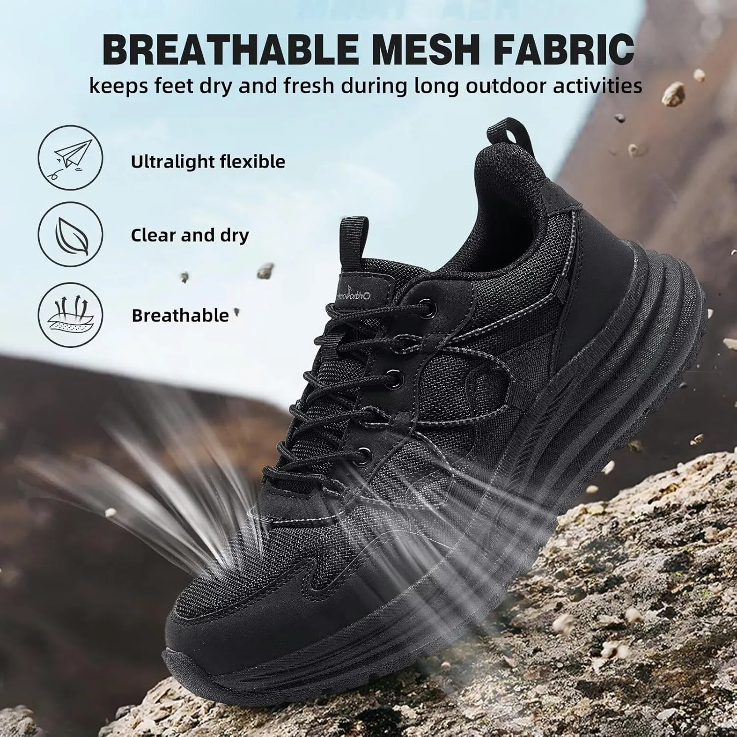 Men's Orthopedic Trail Running Shoes: Comfortable Casual Arch Support Plantar Fasciitis Workout Ooudoor Walking Shoes, Orthotic Flat Feet Hiking Sport Trekking Sneakers for Foot and Heel Pain Relief
