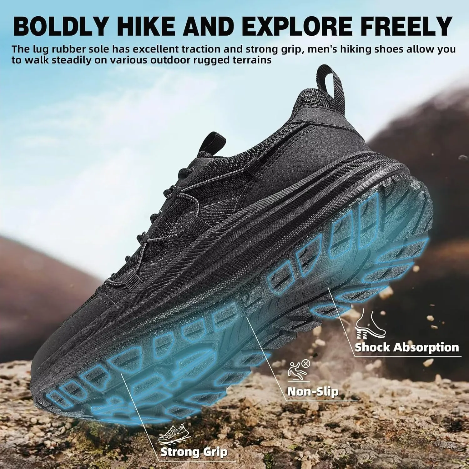Men's Orthopedic Trail Running Shoes: Comfortable Casual Arch Support Plantar Fasciitis Workout Ooudoor Walking Shoes, Orthotic Flat Feet Hiking Sport Trekking Sneakers for Foot and Heel Pain Relief