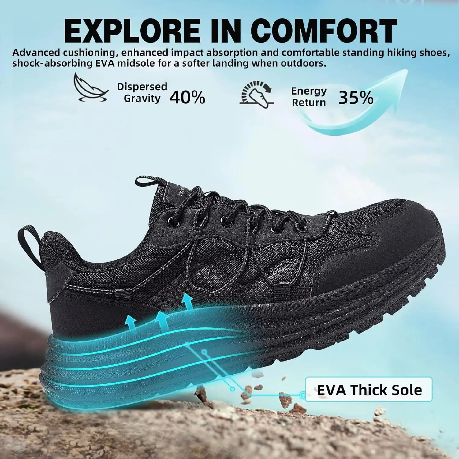 Men's Orthopedic Trail Running Shoes: Comfortable Casual Arch Support Plantar Fasciitis Workout Ooudoor Walking Shoes, Orthotic Flat Feet Hiking Sport Trekking Sneakers for Foot and Heel Pain Relief