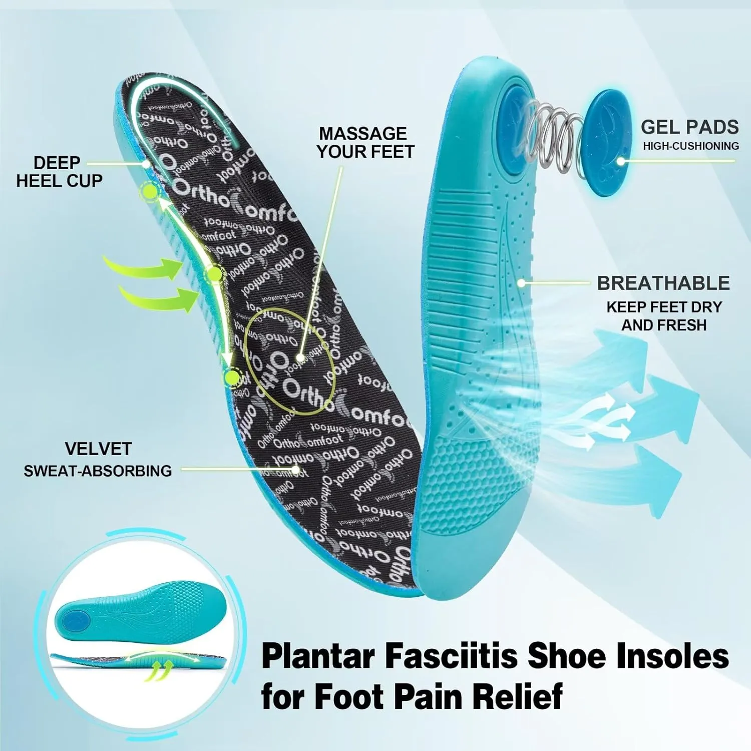 Men's Orthopedic Trail Running Shoes: Comfortable Casual Arch Support Plantar Fasciitis Workout Ooudoor Walking Shoes, Orthotic Flat Feet Hiking Sport Trekking Sneakers for Foot and Heel Pain Relief