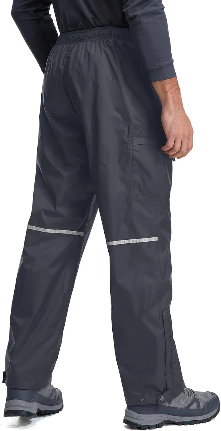 Men's Rain Pants Waterproof Over Pants Windproof Outdoor Hiking Pants for Golf,Fishing,Cycling