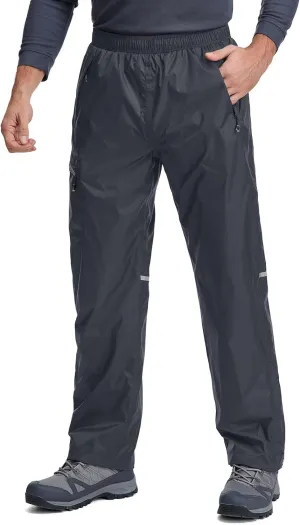 Men's Rain Pants Waterproof Over Pants Windproof Outdoor Hiking Pants for Golf,Fishing,Cycling
