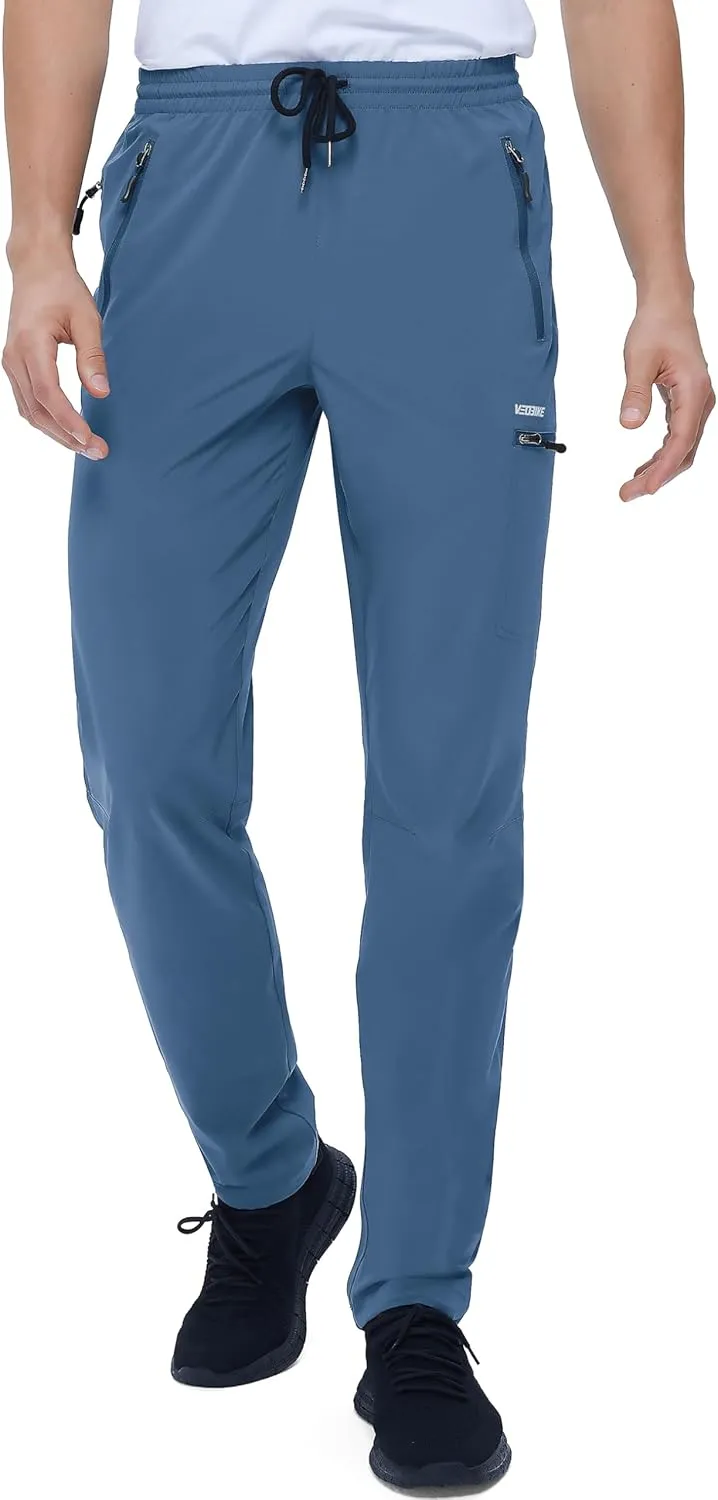 Mens Stretch Hiking Pants Cargo Quick Dry Lightweight Water Resistant Outdoor Fishing Pants Adjustable Bottom Pockets