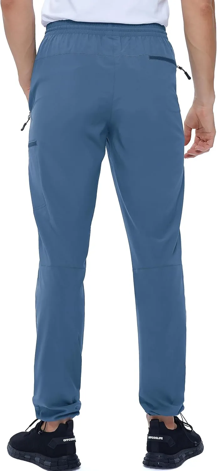 Mens Stretch Hiking Pants Cargo Quick Dry Lightweight Water Resistant Outdoor Fishing Pants Adjustable Bottom Pockets