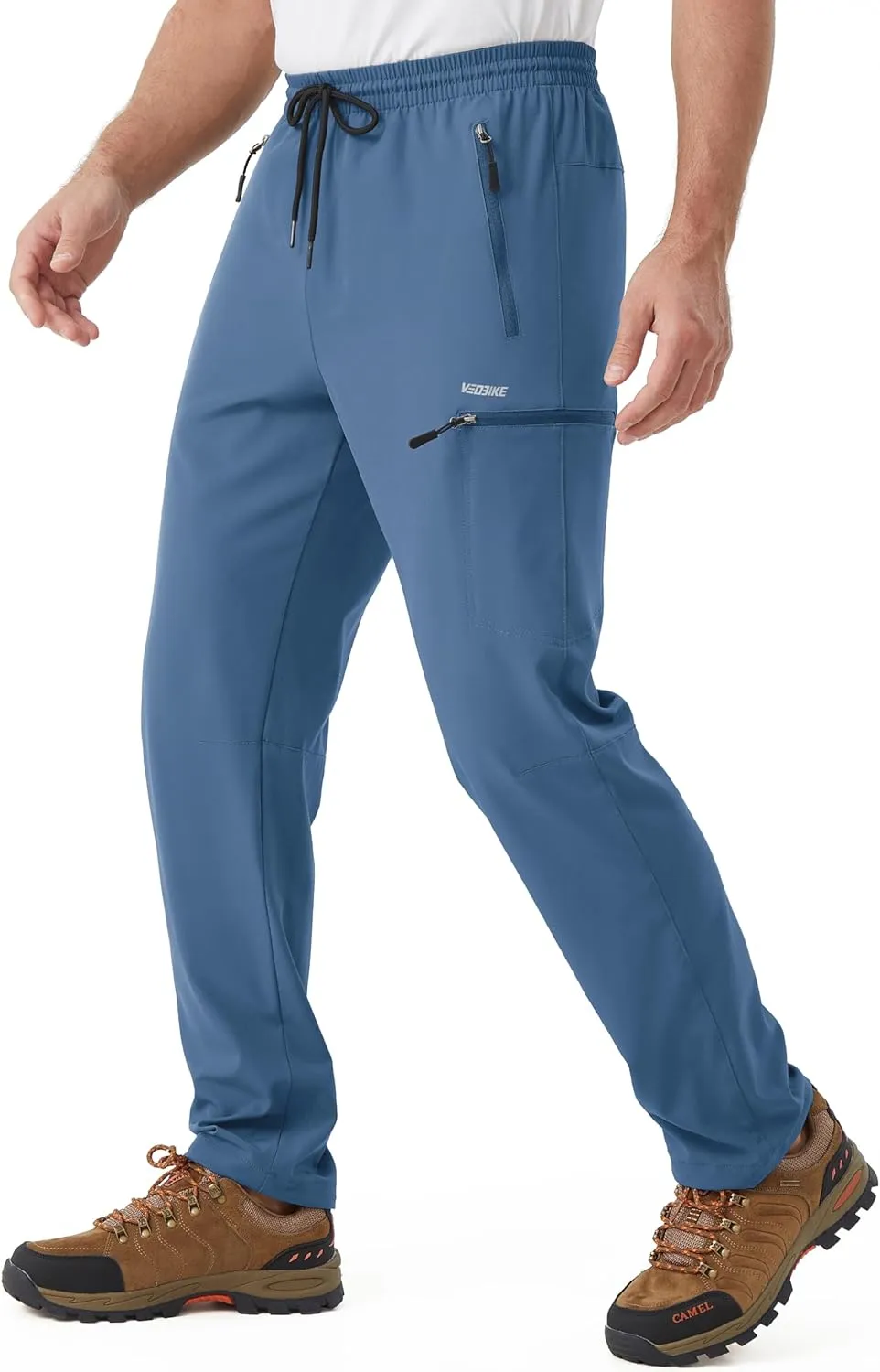 Mens Stretch Hiking Pants Cargo Quick Dry Lightweight Water Resistant Outdoor Fishing Pants Adjustable Bottom Pockets