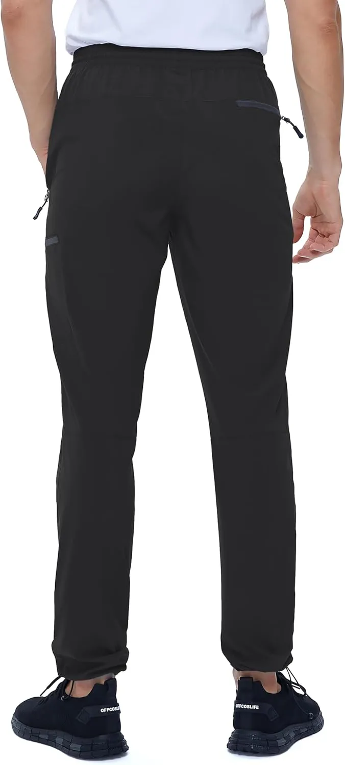 Mens Stretch Hiking Pants Cargo Quick Dry Lightweight Water Resistant Outdoor Fishing Pants Adjustable Bottom Pockets