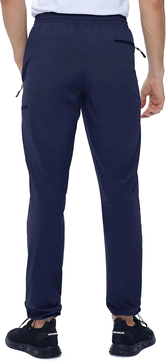 Mens Stretch Hiking Pants Cargo Quick Dry Lightweight Water Resistant Outdoor Fishing Pants Adjustable Bottom Pockets
