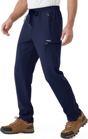 Mens Stretch Hiking Pants Cargo Quick Dry Lightweight Water Resistant Outdoor Fishing Pants Adjustable Bottom Pockets
