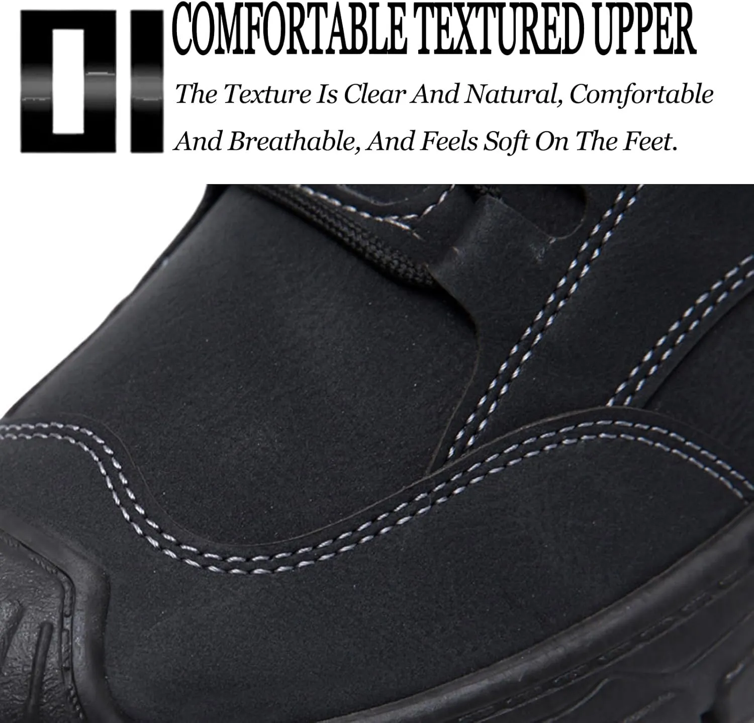 Men's Suede Lace up Non Slip Platform Hiking Shoes Low Top Comfortable Lightweight Waterproof Lug Sole Outdoor Sneakers for Camping Trekking Adventure Work Shoes