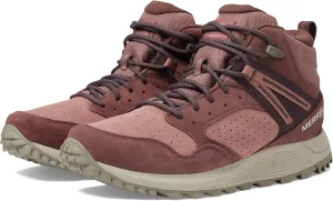 Merrell Women's Wildwood Mid Leather Waterproof Hiking Boot, Marron/Burlwood, 9