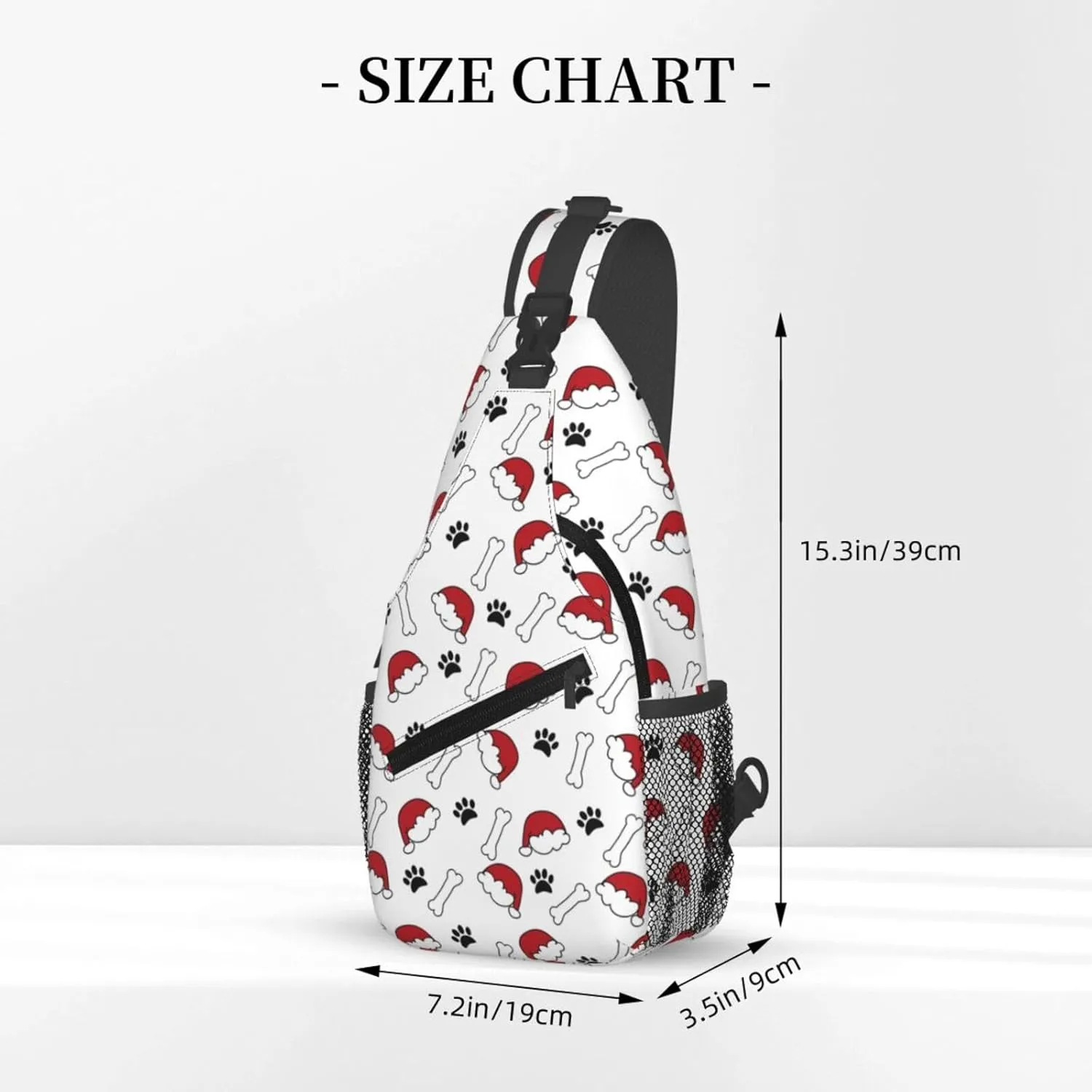 Merry Christmas Sling Backpack,Christmas Snowflake Crossbody Shoulder Backpack Adjustable Sling Bag for Men Women