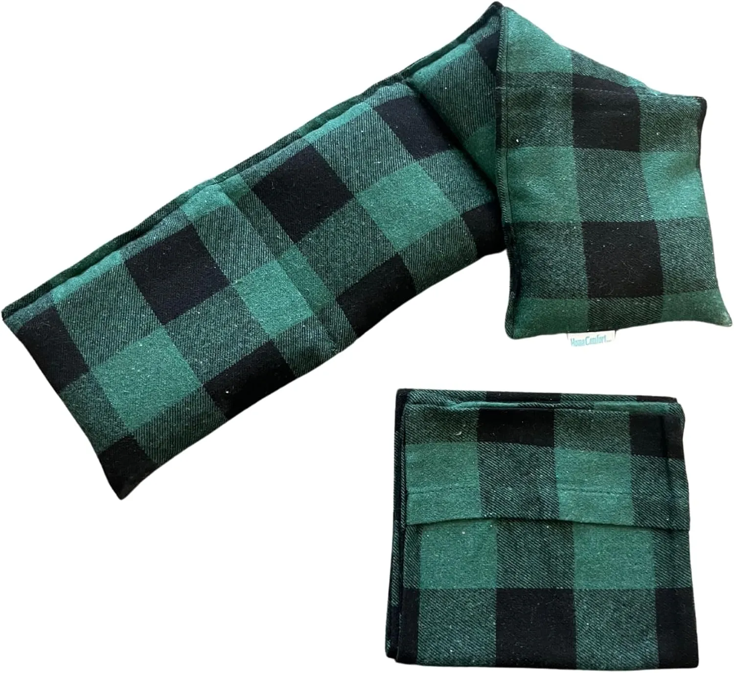 Microwavable Heating Pad with Washable Bag (Dark Green Plaid w/Bag)