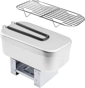 Mini Folding Stove Lunch Box Steaming Rack Combo Set for Picnic Camping Hiking Fishing Mountaineering, 800ml