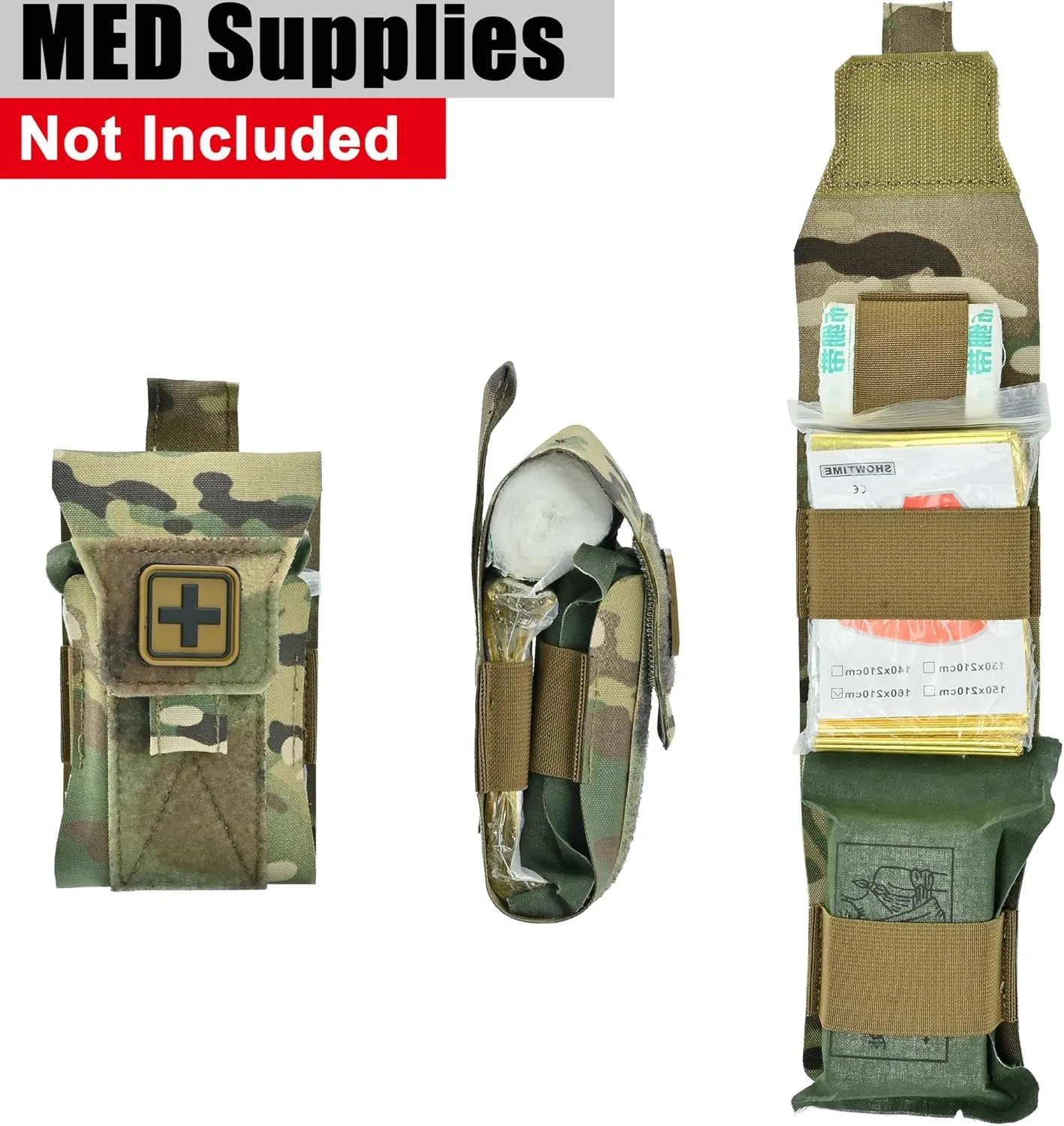 Mini IFAK Micro Trauma Pouch | Compact Empty EDC First Aid Organizer | Portable Stop Bleeding Supplies Pouch for Medic Gear & Survival Kits