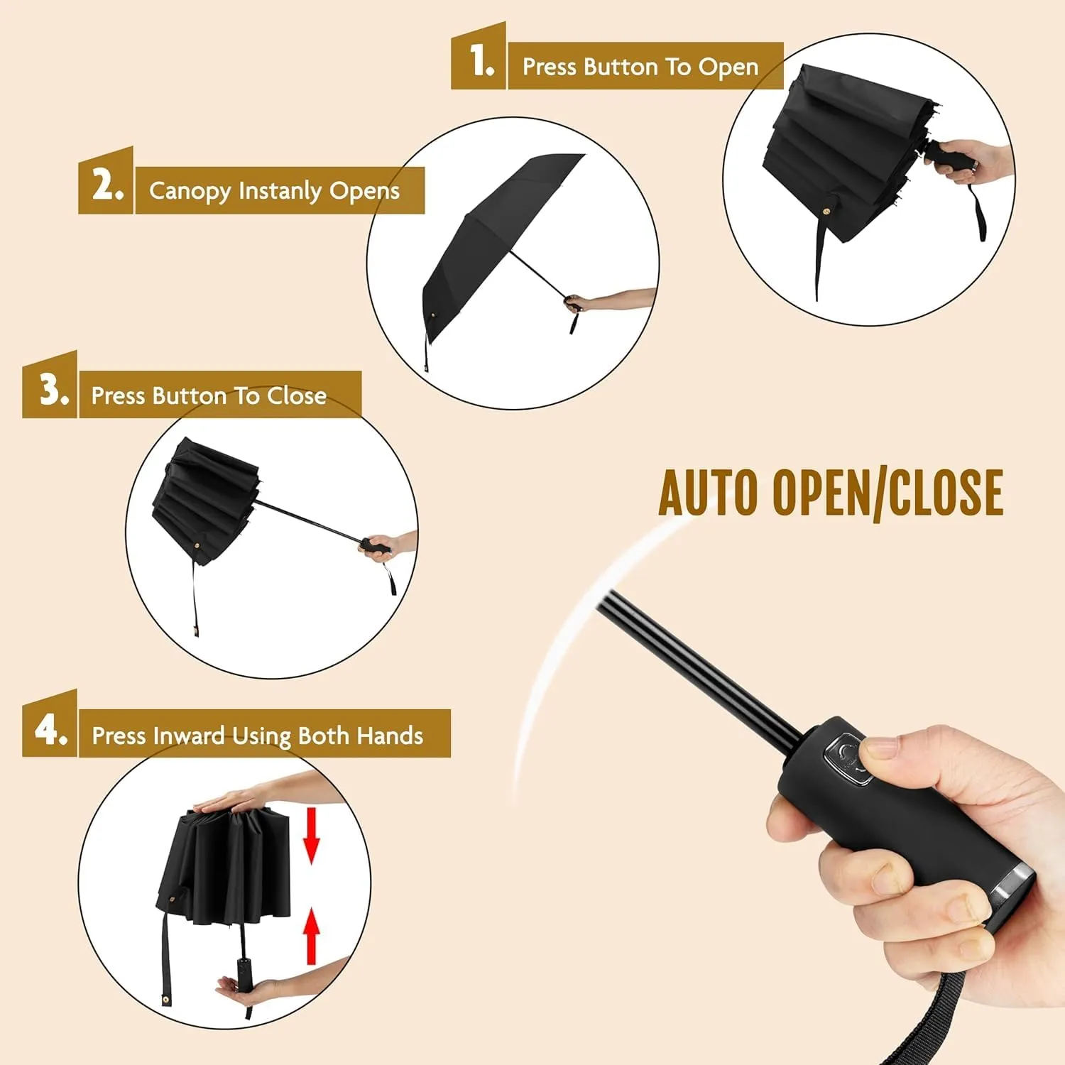 Mini Travel Umbrella Purse with Case Compact, Lightweight, UV Umbrella UPF 50  Sun Protection, Windproof Portable Parasol for Women, Men & Kids