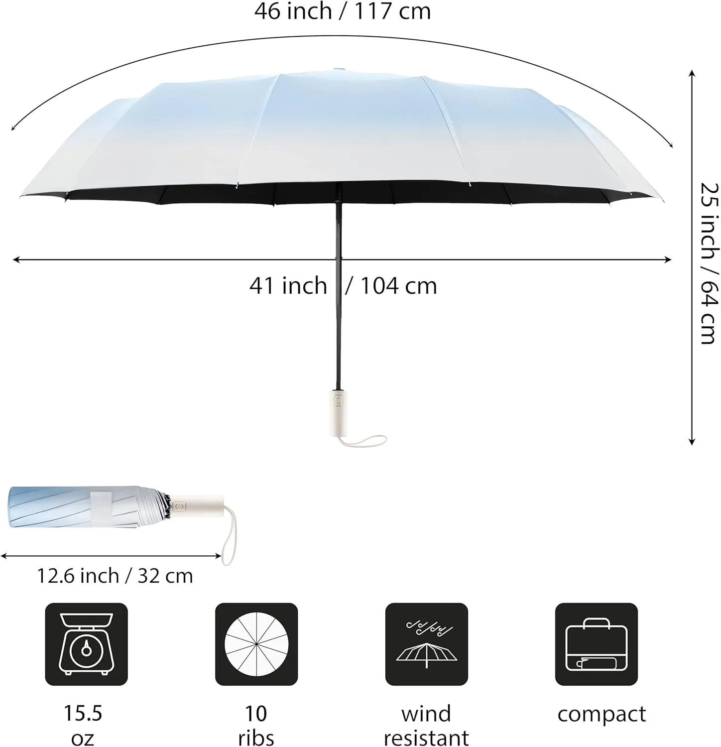Mini Travel Umbrella Purse with Case Compact, Lightweight, UV Umbrella UPF 50  Sun Protection, Windproof Portable Parasol for Women, Men & Kids
