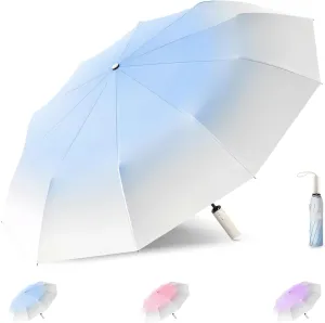Mini Travel Umbrella Purse with Case Compact, Lightweight, UV Umbrella UPF 50  Sun Protection, Windproof Portable Parasol for Women, Men & Kids