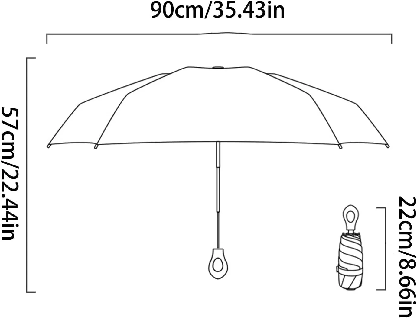 Miniature Folding Travel Umbrellas with Rings Handle and Storage Bag Gradients Color UVs Protections Light weight Portab
