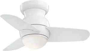 MINKA-AIRE F510L-WH Spacesaver 26 Inch Small Ceiling Fan with Integrated 15W LED Light in White Finish