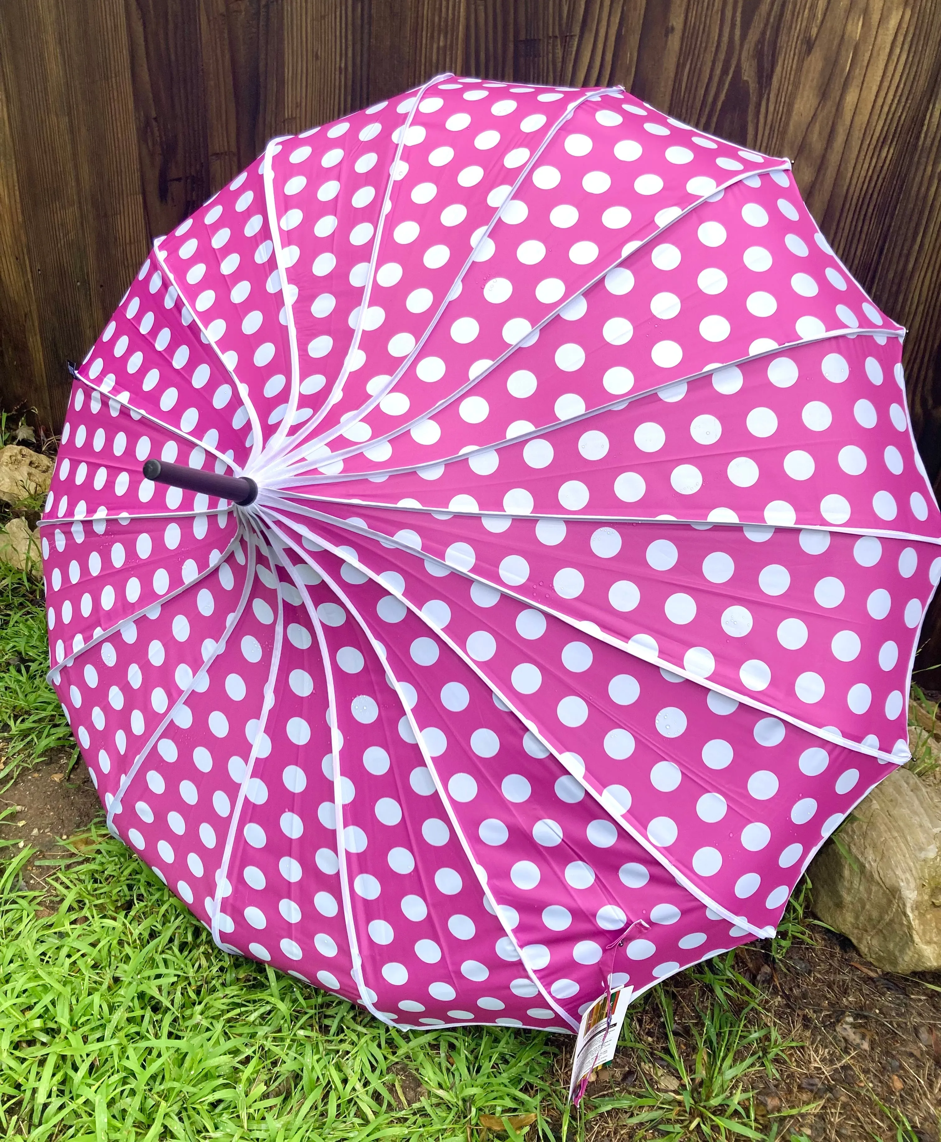 Miss Polka Pink Pagoda Umbrella | Blackout and Anti-UV