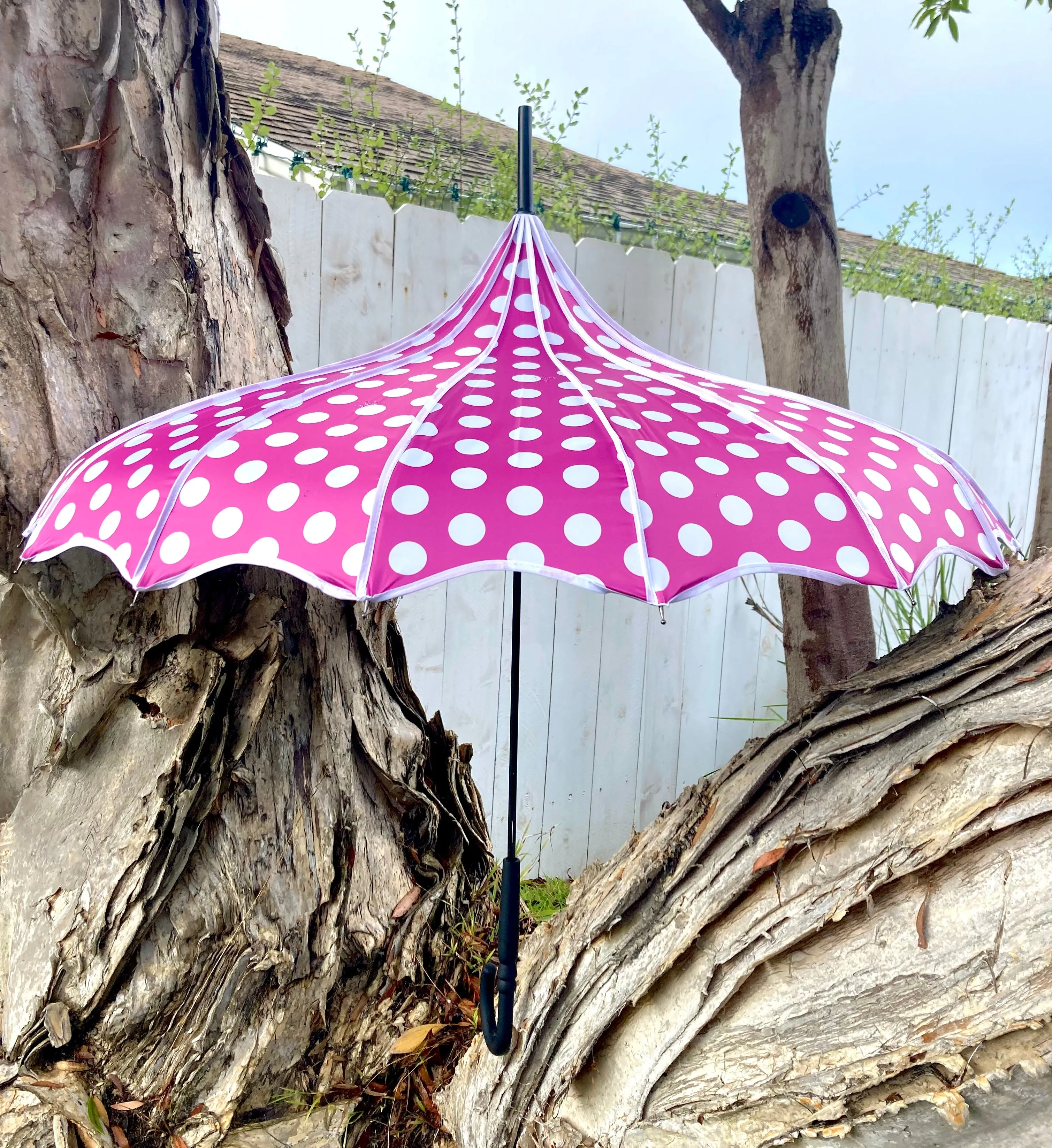 Miss Polka Pink Pagoda Umbrella | Blackout and Anti-UV