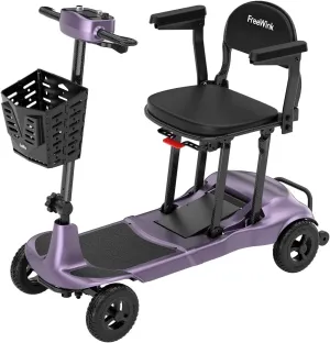 Mobility Scooters for Adults & Seniors - Ultra Lightweight 27.5 lbs Carbon Fiber Folding Electric Scooter - Airlines Approved All-Terrain Portable Scooter with Basket and Charger Included-Purple