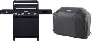 Monument Grills Denali 425 4-Burner Liquid Propane Gas Smart bbq Grill Stainless Steel with BBQ Cover (2 items)