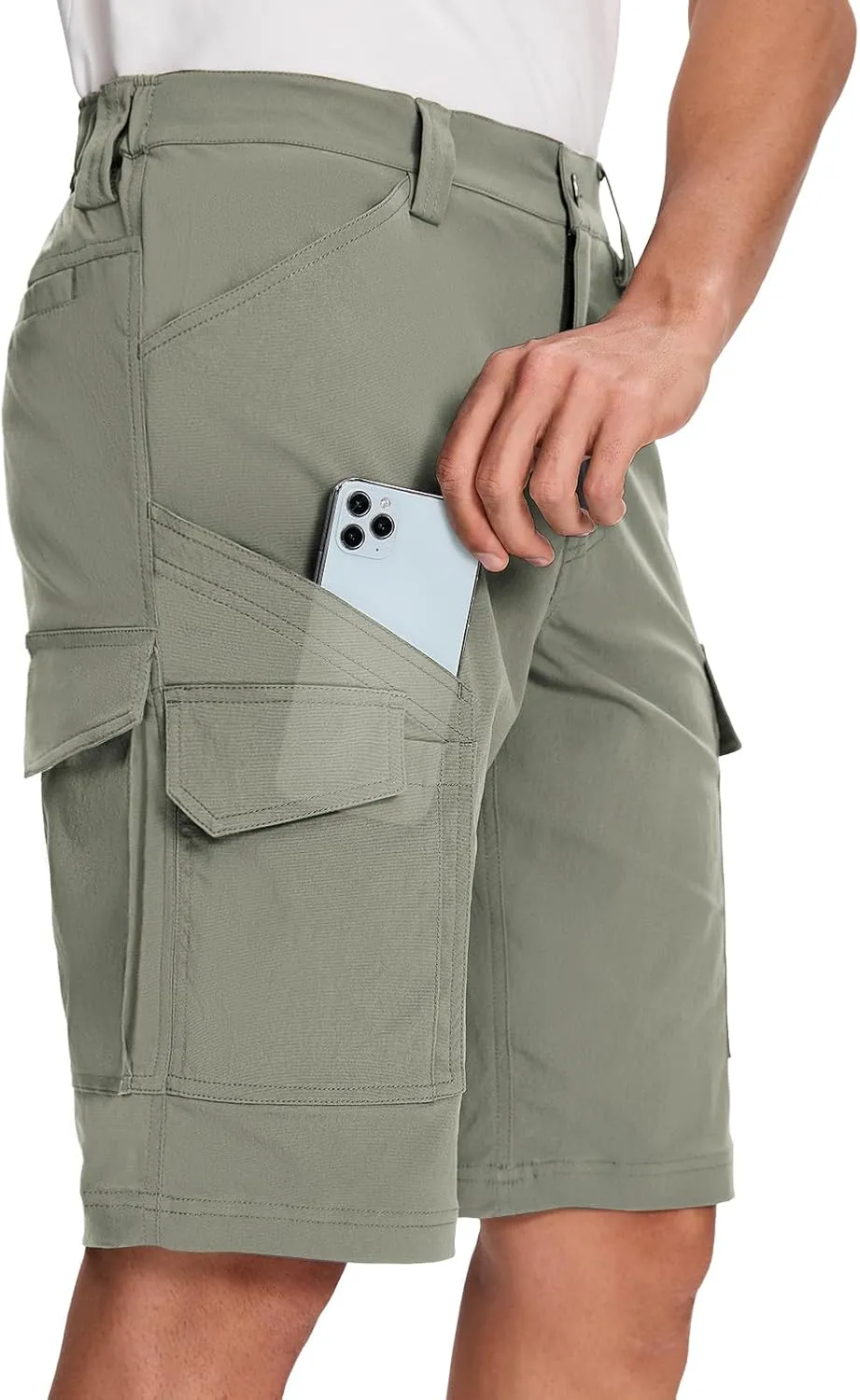 Moosehill Mens-Hiking-Shorts Cargo Lightweight Water Resistant Quick Dry Big & Tall with 8 Pockets for Tactical Work
