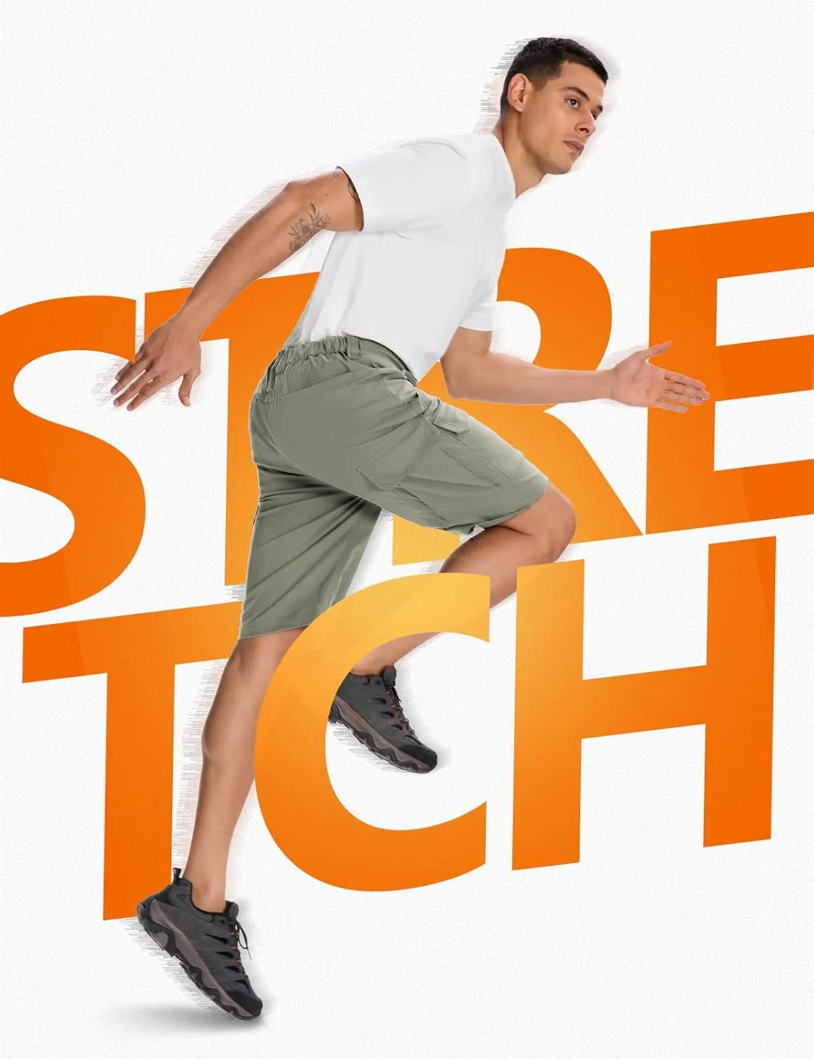 Moosehill Mens-Hiking-Shorts Cargo Lightweight Water Resistant Quick Dry Big & Tall with 8 Pockets for Tactical Work