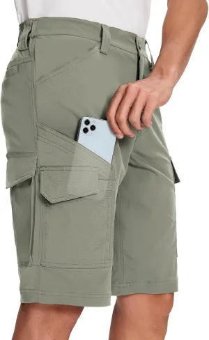 Moosehill Mens-Hiking-Shorts Cargo Lightweight Water Resistant Quick Dry Big & Tall with 8 Pockets for Tactical Work