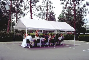 Moto Shade 10x20 Six-Leg Vehicle Canopy – White, Multipurpose Outdoor Shelter for Cars, Trucks, Events & More – Weather-Resistant, UV-Protected, Spacious Shade with Easy Assembly