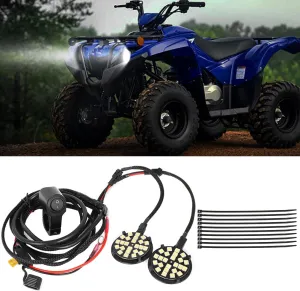 motoparty Headlight Kit for Yamaha Grizzly 90 2019-2024 Left and Right Waterproof LED Lights Easy Installation Waterproof