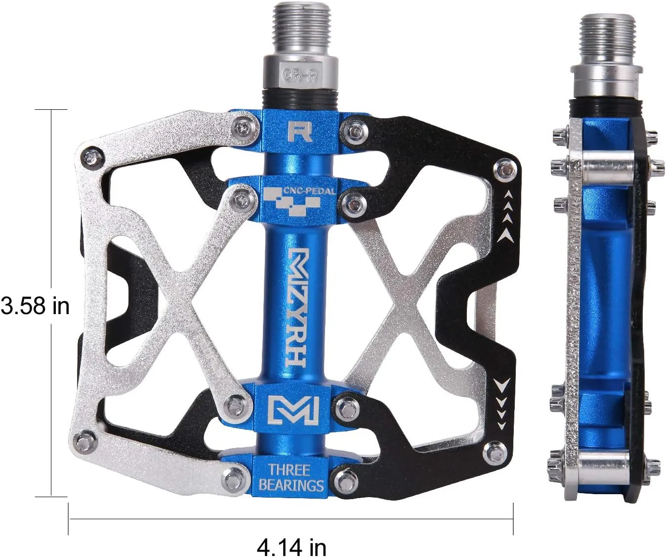 Mountain Bike Pedals, Ultra Strong Colorful CNC Machined 9/16" Cycling Sealed 3 Bearing Pedals