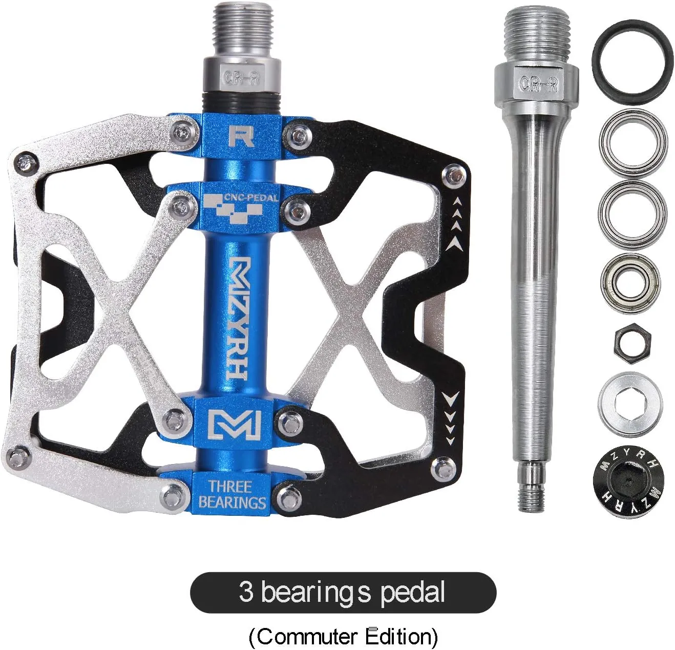 Mountain Bike Pedals, Ultra Strong Colorful CNC Machined 9/16" Cycling Sealed 3 Bearing Pedals