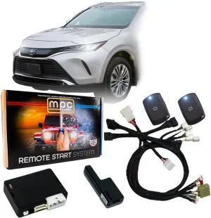 MPC Remote Start Kit Compatible with Toyota Venza 2021-2023 Hybrid Push to Start - Plugin T-Harness - (2) Ultra-Compact Extended Range 1-Button Remotes - Up to 1,500 ft Range