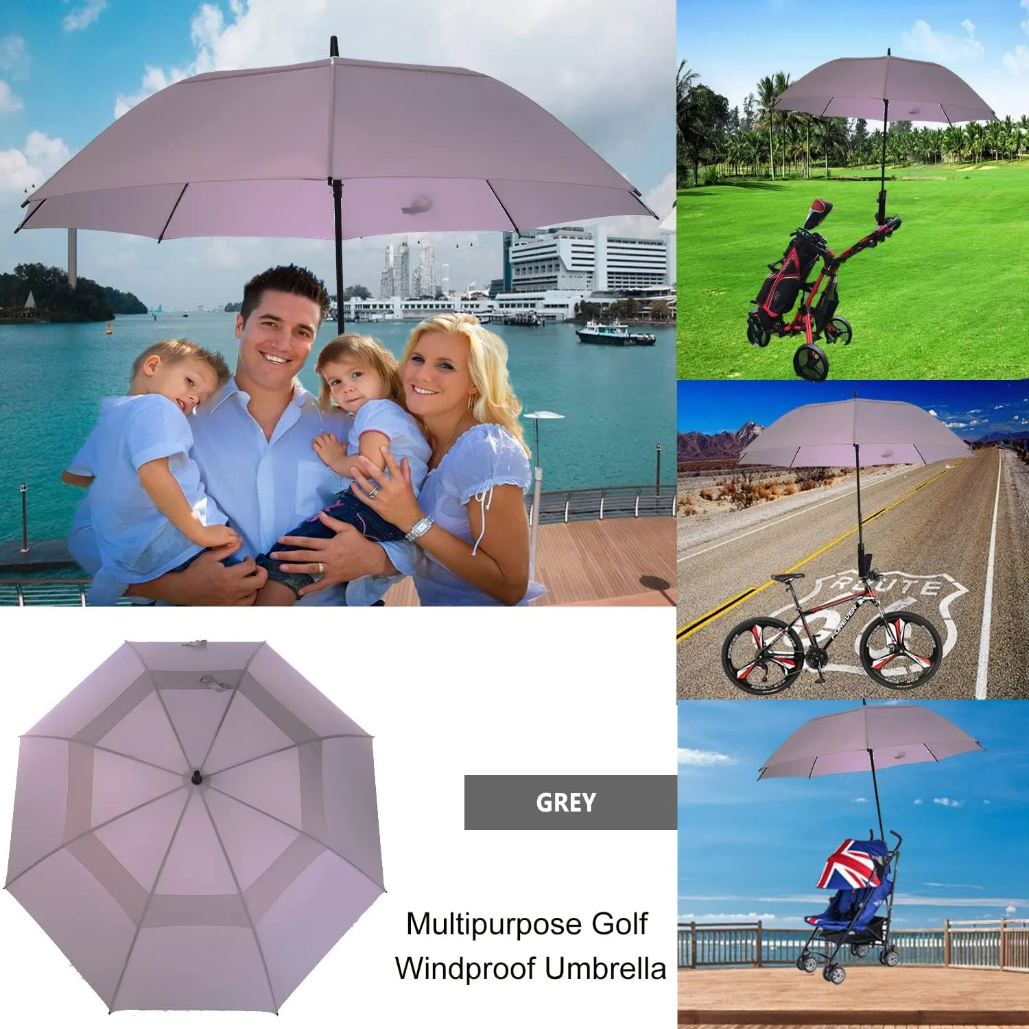 MRTLLOA 54/62/68/72 Inch Automatic Open Golf Umbrella, Extra Large Oversize Double Canopy Vented Windproof Waterproof Stick Umbrellas for Rain
