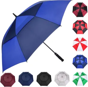 MRTLLOA 54/62/68/72 Inch Automatic Open Golf Umbrella, Extra Large Oversize Double Canopy Vented Windproof Waterproof Stick Umbrellas for Rain