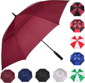 MRTLLOA 54/62/68/72 Inch Automatic Open Golf Umbrella, Extra Large Oversize Double Canopy Vented Windproof Waterproof Stick Umbrellas for Rain