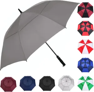 MRTLLOA 54/62/68/72 Inch Automatic Open Golf Umbrella, Extra Large Oversize Double Canopy Vented Windproof Waterproof Stick Umbrellas for Rain