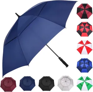 MRTLLOA 54/62/68/72 Inch Automatic Open Golf Umbrella, Extra Large Oversize Double Canopy Vented Windproof Waterproof Stick Umbrellas for Rain