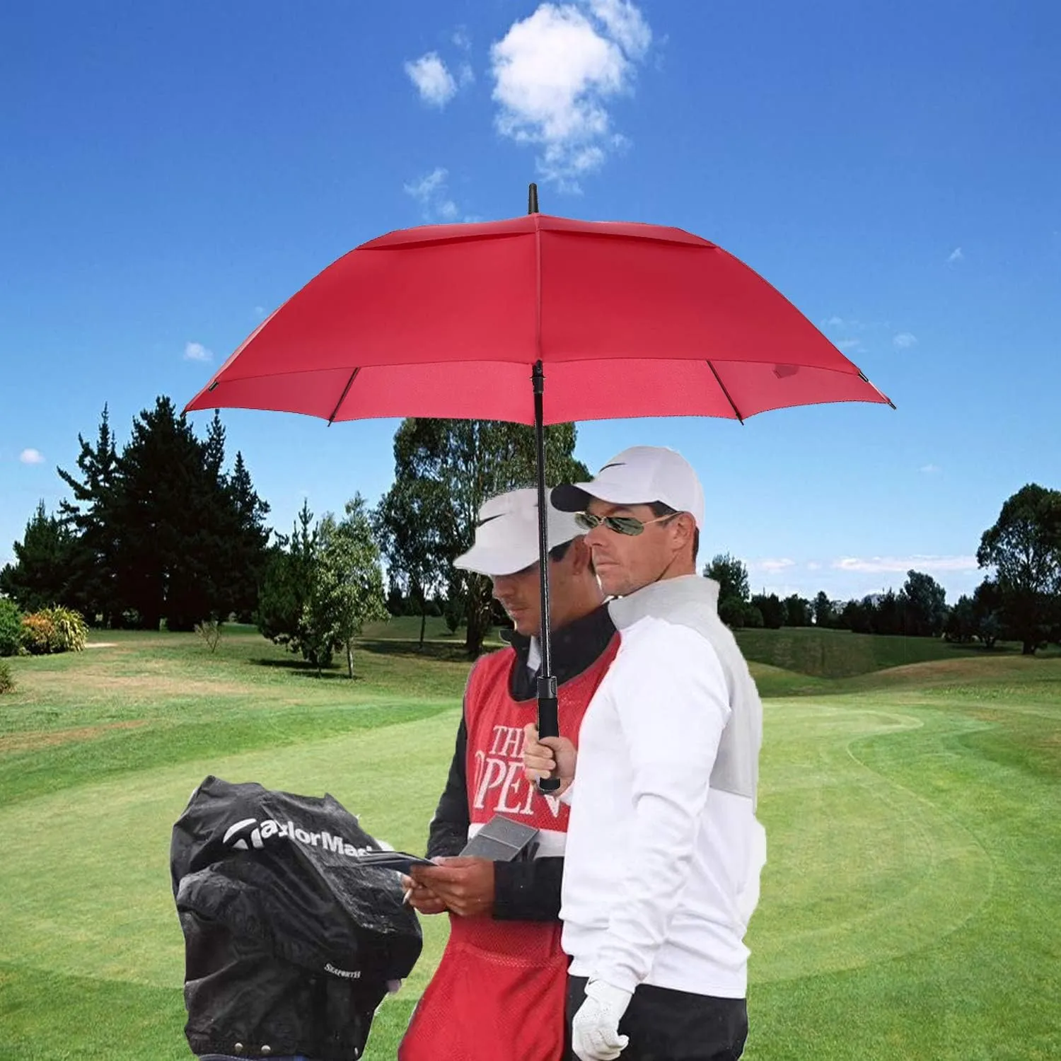 MRTLLOA 54/62/68/72 Inch Automatic Open Golf Umbrella, Extra Large Oversize Double Canopy Vented Windproof Waterproof Stick Umbrellas for Rain