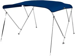 MSC 3 Bow 4 Bow Bimini Top Boat Cover,600D Solution Dyed Polyester,2 Support Poles& 4 Adjustable Straps Included