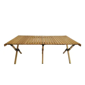 Multi-Function Wooden Foldable Portable Patio Dining Table, Indoor And Outdoor Universal - Natural