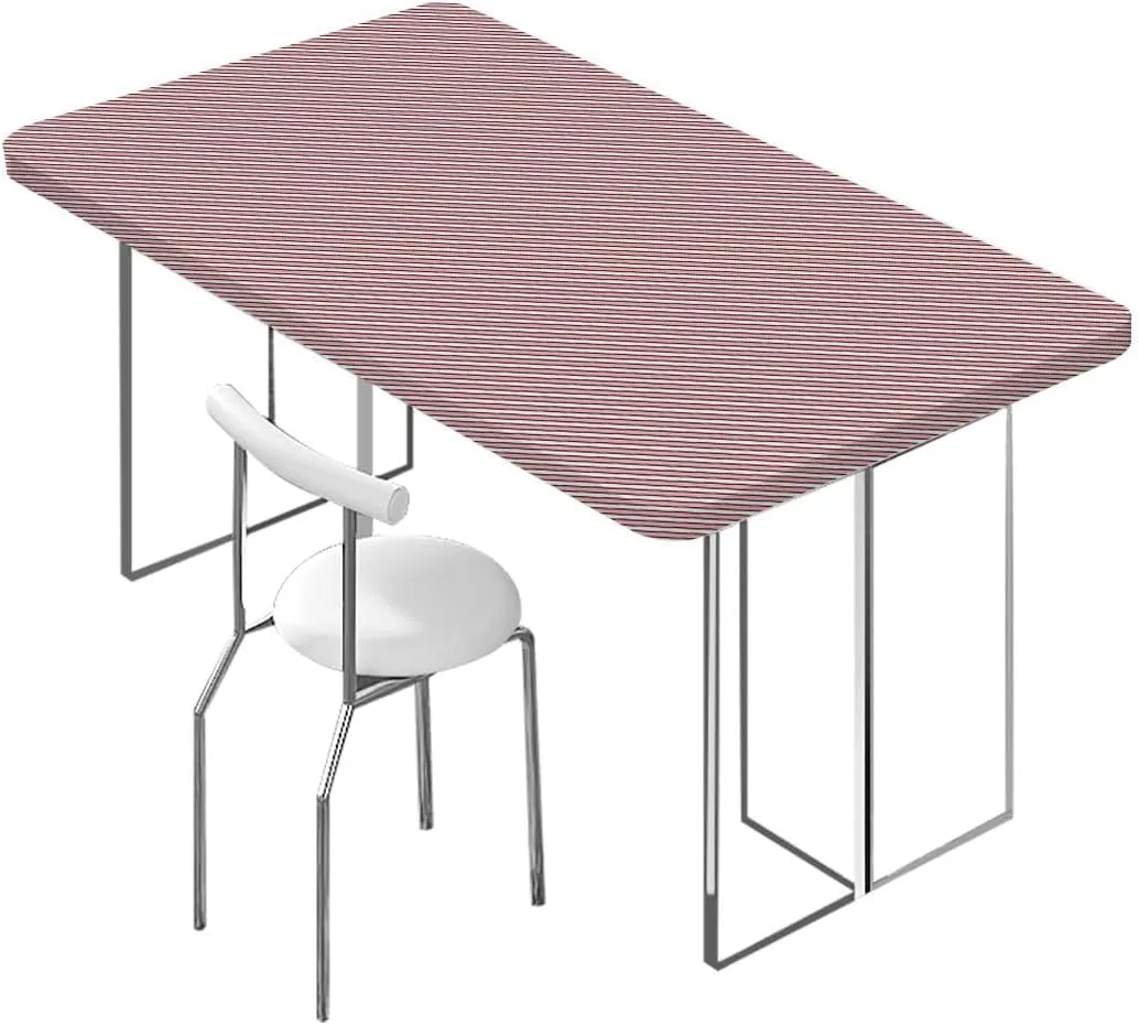 Multicolor Folding Table Cover Bicolor Stripes Medieval Contrast Fitted Tablecloth Elastic Edge Table Cloth for Party Dining Home Picnic Harbour Stripe Fits up 4 Foot Tables
