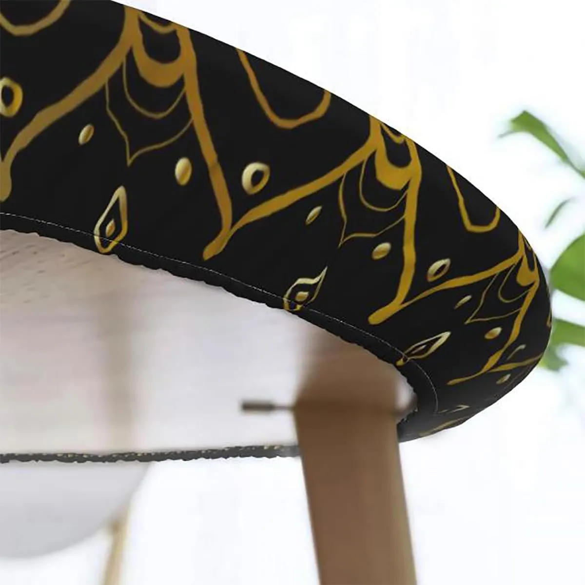 Multicolor Round Fitted Tablecloth with Elastic Edge Horizontal Striped Pattern Gradient Artistic Funky Soft-Touch Fitted Table Cloth, Waterproof Oil-Proof Table Cover Fits up 45"-50" Diameter