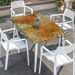 Multicolor Tablecloth for Folding Table Contemporary Style Spotted Abstract Elastic Oilproof Waterproof Tablecloth Colorful Funky Fits up 4 Foot Tables