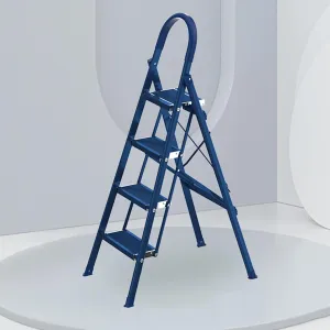Multifunctional Thickened Aluminum Alloy Anti-Skid Pedal Ladder Indoor Folding Herringbone Ladder, 3-Step ladder/4-step Ladder (Color : Blue Color, Size : 4 Step Ladder)